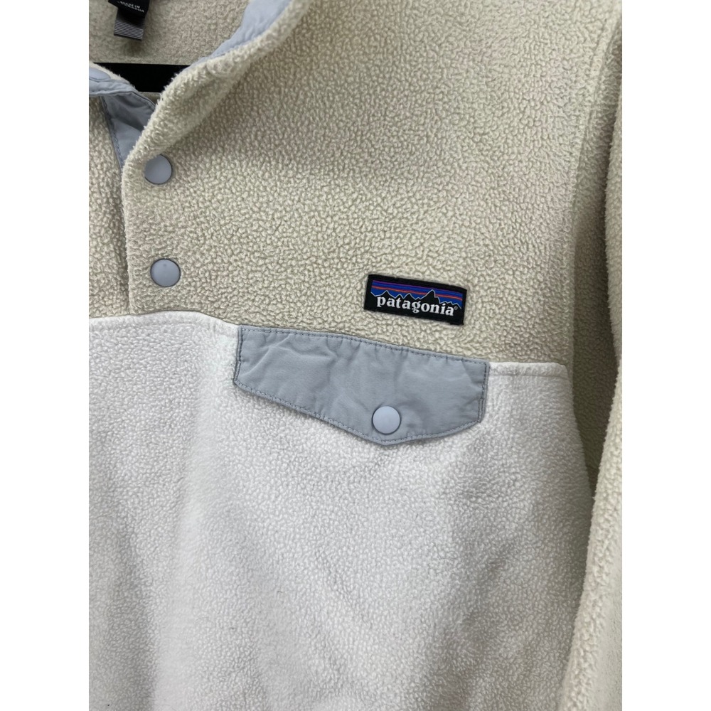 Patagonia Synchilla Snap-T Fleece Pullover Cream Off White Two-Tone Women Size M - Picture 2 of 8